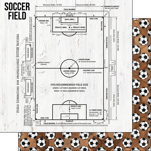 Stamping Station - Soccer Wood Field Diagram Paper